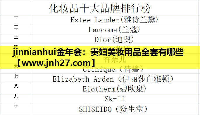 贵妇美妆用品全套有哪些